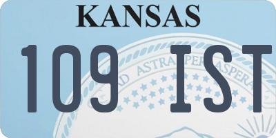 KS license plate 109IST
