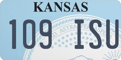 KS license plate 109ISU