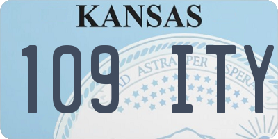 KS license plate 109ITY