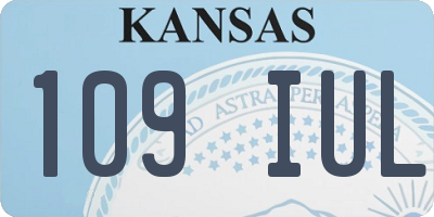 KS license plate 109IUL