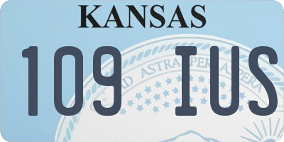 KS license plate 109IUS