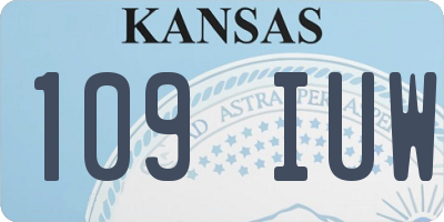 KS license plate 109IUW