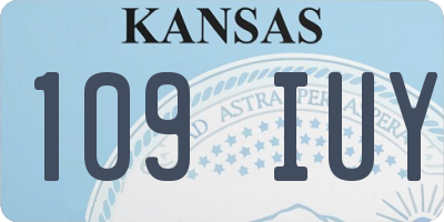 KS license plate 109IUY