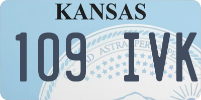 KS license plate 109IVK