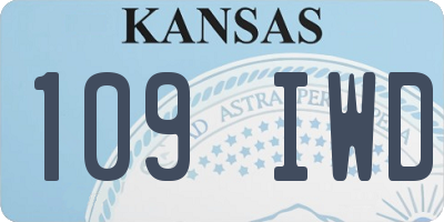 KS license plate 109IWD