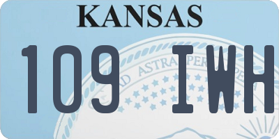 KS license plate 109IWH