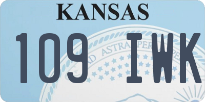 KS license plate 109IWK