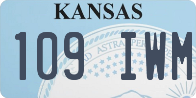 KS license plate 109IWM