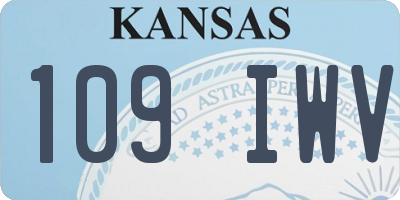 KS license plate 109IWV
