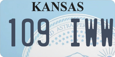 KS license plate 109IWW