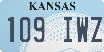 KS license plate 109IWZ