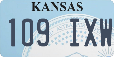 KS license plate 109IXW