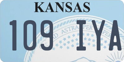 KS license plate 109IYA