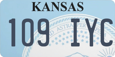 KS license plate 109IYC