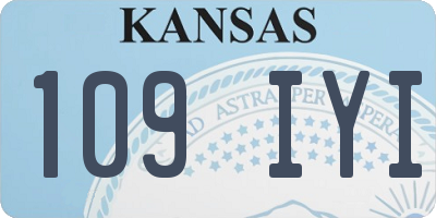 KS license plate 109IYI