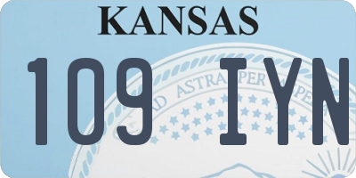 KS license plate 109IYN