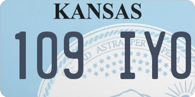 KS license plate 109IYO