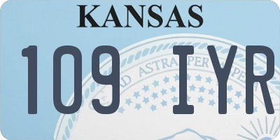 KS license plate 109IYR