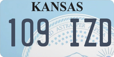 KS license plate 109IZD