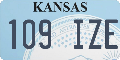 KS license plate 109IZE