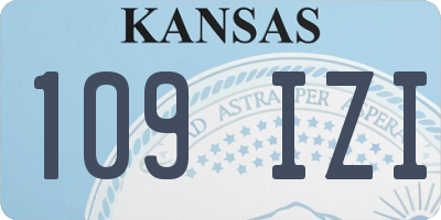 KS license plate 109IZI