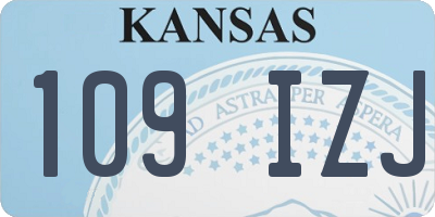 KS license plate 109IZJ