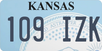 KS license plate 109IZK