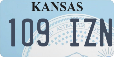 KS license plate 109IZN