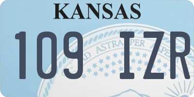 KS license plate 109IZR