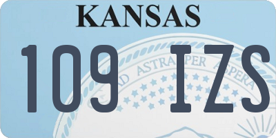 KS license plate 109IZS