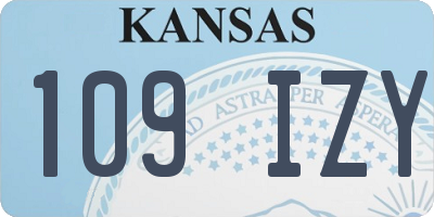 KS license plate 109IZY