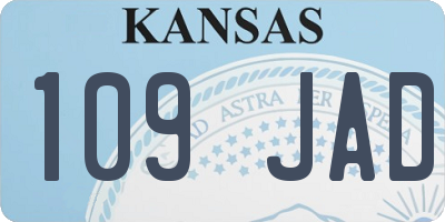 KS license plate 109JAD
