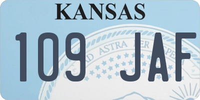 KS license plate 109JAF