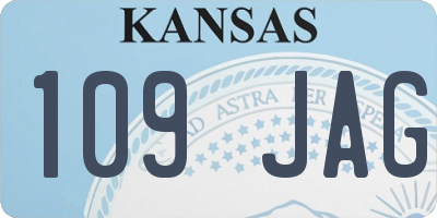 KS license plate 109JAG