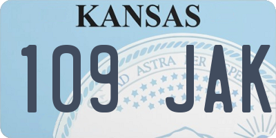 KS license plate 109JAK
