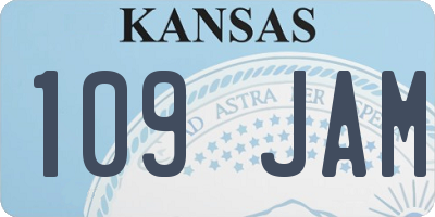 KS license plate 109JAM
