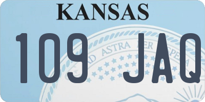 KS license plate 109JAQ