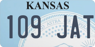 KS license plate 109JAT