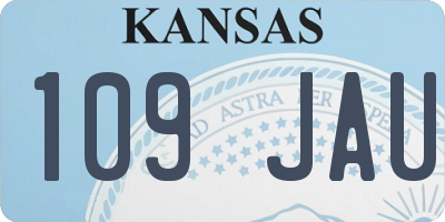 KS license plate 109JAU