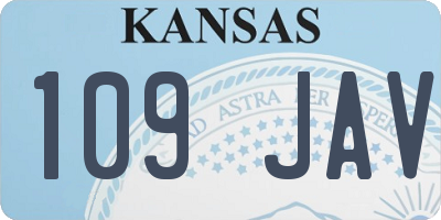 KS license plate 109JAV