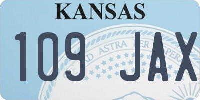 KS license plate 109JAX
