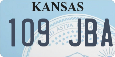 KS license plate 109JBA