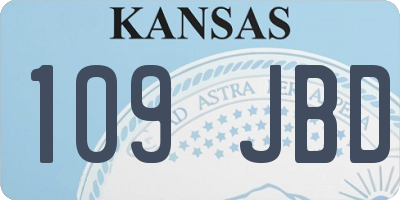 KS license plate 109JBD