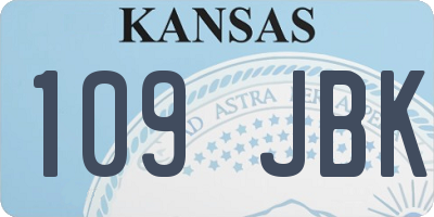 KS license plate 109JBK