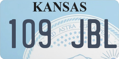 KS license plate 109JBL