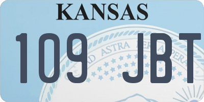 KS license plate 109JBT