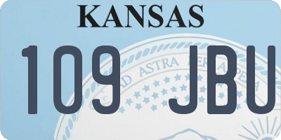 KS license plate 109JBU