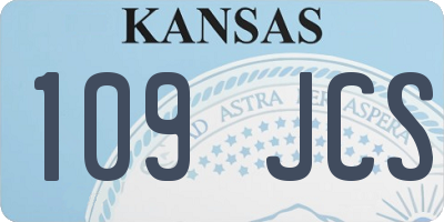 KS license plate 109JCS