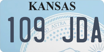 KS license plate 109JDA