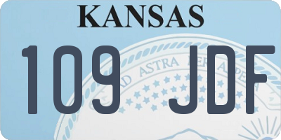 KS license plate 109JDF